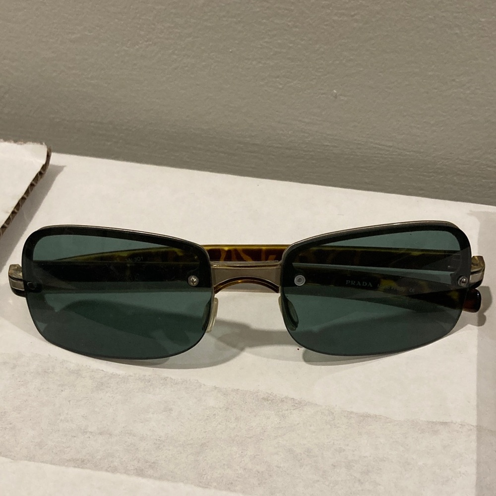 Prada Gold and Black Sunglasses